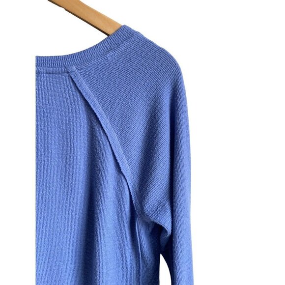 Wildfox Size Small Tie Knot Front Waffle Knit Pullover Sweatshirt Jumper Blue - Picture 6 of 7